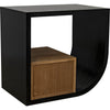 Noir Burton Side Table, Left, Hand Rubbed Black & Teak, 20"