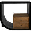 Primary vendor image of Noir Burton Side Table, Left, Hand Rubbed Black & Teak, 20"