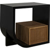 Noir Burton Side Table, Right, Hand Rubbed Black & Teak, 20"