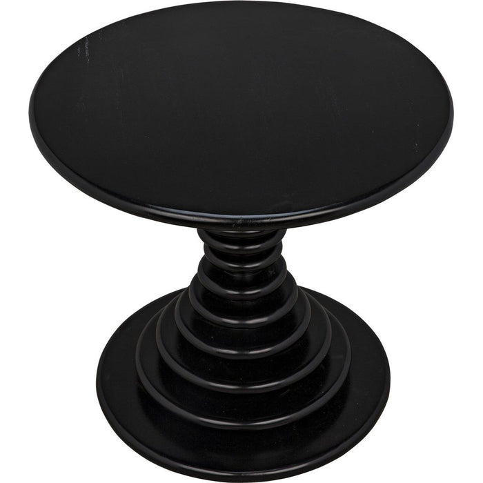 Noir Scheiben Side Table, Hand Rubbed Black - Mahogany & Veneer, 28"