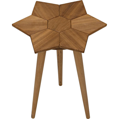 Noir Petal Side Table, Gold Teak, 20"