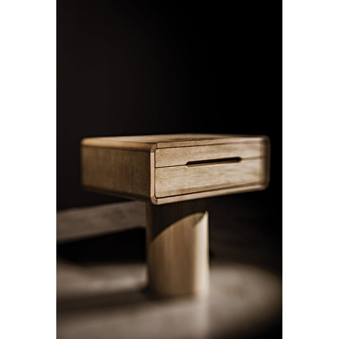 Noir Langford Side Table, Washed Walnut, 18"