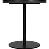 Noir Ford Side Table, Low - Industrial Steel & Night Snow Marble, 19.5"