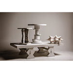 Noir Hugo Side Table, Solid White - Mahogany & Veneer, 28"