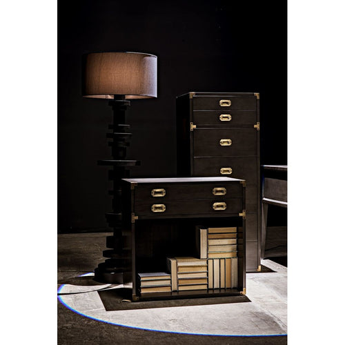 Noir Campaign Chest, Pale - Mahogany & Veneer, 18"