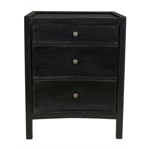 Noir Hampton Night Stand 24", Hand Rubbed Black - Mahogany & Veneer