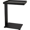 Noir Ledge All Metal Side Table, Black Steel, 18.5"