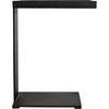 Noir Ledge All Metal Side Table, Black Steel, 18.5"