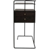 Noir Massimo Side Table, Black Steel & Walnut, 24"