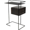 Noir Massimo Side Table, Black Steel & Walnut, 24"