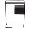 Noir Massimo Side Table, Black Steel & Walnut, 24"