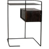 Noir Massimo Side Table, Black Steel & Walnut, 24"