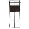 Noir Massimo Side Table, Black Steel & Walnut, 24"