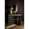 Noir Orson Side Table, Hand Rubbed Black - Mahogany & Veneer, 18"