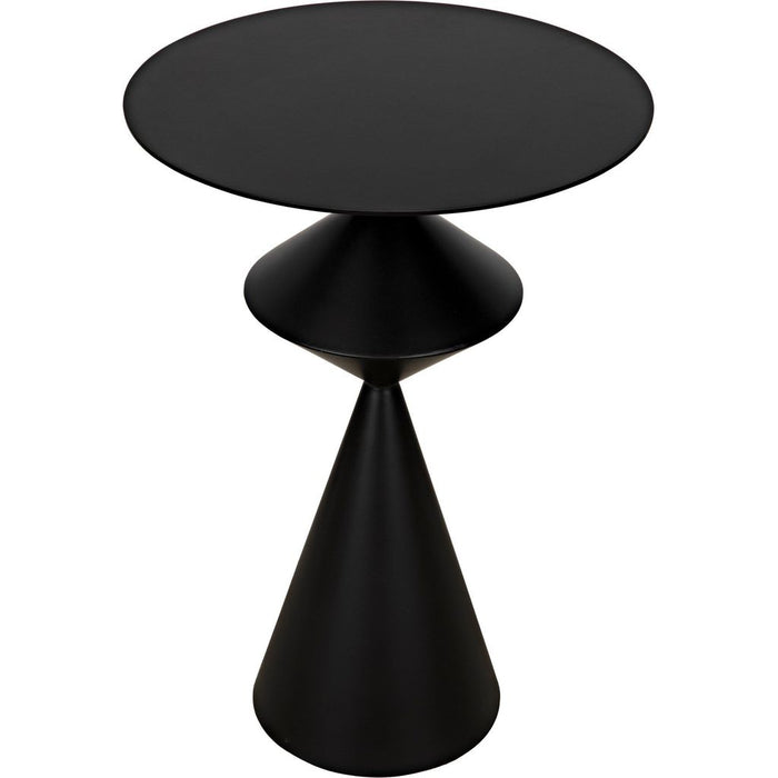 Noir Zasa Side Table, Black Steel, 18"