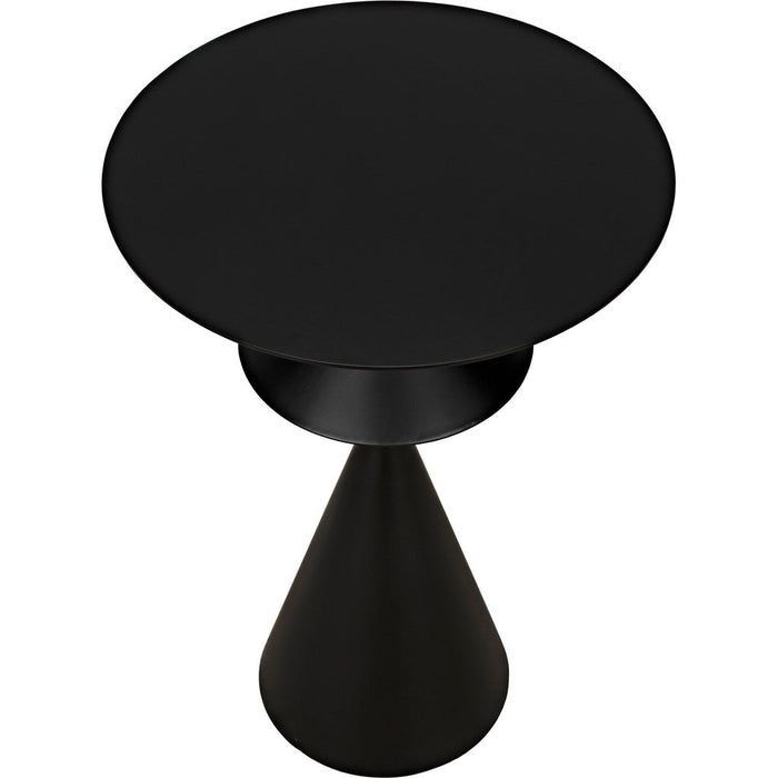 Noir Zasa Side Table, Black Steel, 18"
