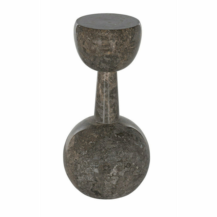 Noir Furniture Chiara Side Table, Brown Marble, 12" D x 12" W