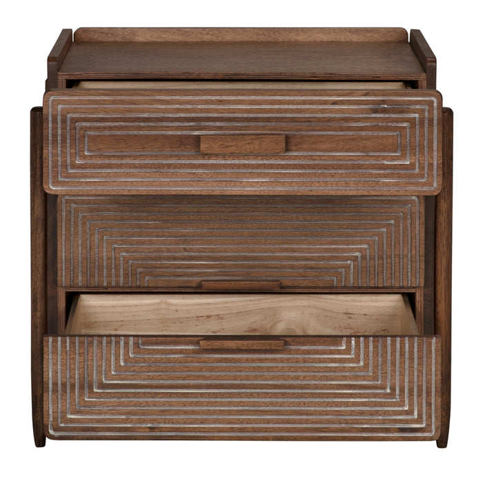 Noir Savino Side Table - Walnut, 18"