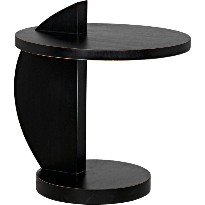 Noir Reed Side Table - Mahogany, 22"
