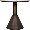 Noir Joseph Side Table, Aged Brass - Industrial Steel & White Marble, 30"