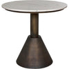 Primary vendor image of Noir Joseph Side Table, Aged Brass - Industrial Steel & White Marble, 30"