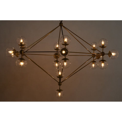 Primary vendor image of Noir Pluto Chandelier, Large, Metal w/ Brass Finish & Glass