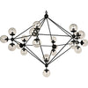 Noir Pluto Chandelier, Large, Black Steel