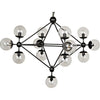 Noir Pluto Chandelier, Small, Black Steel