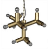 Noir Snow Flake Chandelier, Metal w/ Brass Finish