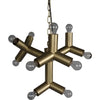 Noir Snow Flake Chandelier, Metal w/ Brass Finish