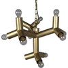 Noir Snow Flake Chandelier, Metal w/ Brass Finish