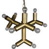 Noir Snow Flake Chandelier, Metal w/ Brass Finish