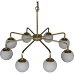 Noir Larenta Chandelier, Antique Brass & Glass
