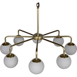 Noir Larenta Chandelier, Antique Brass & Glass