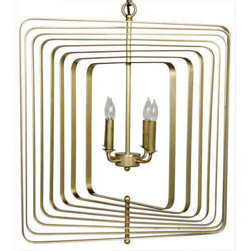 Noir Dimaclema Chandelier, Small, Metal w/ Brass Finish