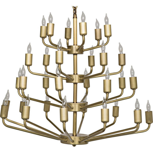 Noir Montoro Chandelier, Antique Brass - Metal