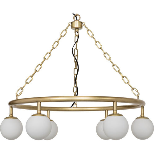 Noir Modena Chandelier, Small, Metal w/ Brass Finish