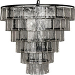 Noir Carnegie Chandelier, Large, Black Steel - Metal & Glass