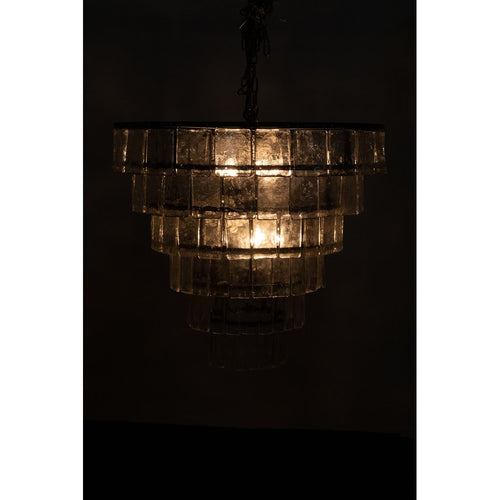 Noir Carnegie Chandelier, Large, Black Steel - Metal & Glass