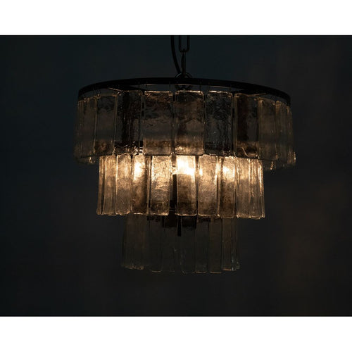 Noir Carnegie Chandelier, Small, Black Steel - Metal & Glass