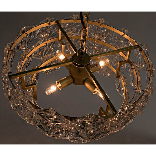 Noir Neive Chandelier, Small, Metal w/ Brass Finish