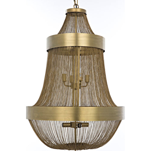 Noir Pavilion Chandelier, Metal w/ Brass Finish