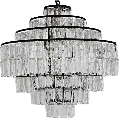 Noir Satellite Chandelier, Black Steel