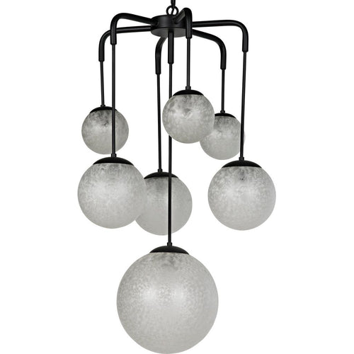 Noir Artemis Chandelier, Steel w/ Black Finish