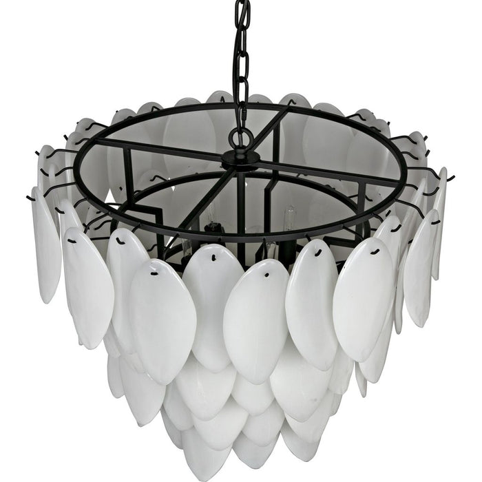 Noir Lotus Chandelier, Large - Industrial Steel