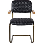 Noir 0045 Dining Arm Chair, Vintage Black Leather, 22" W