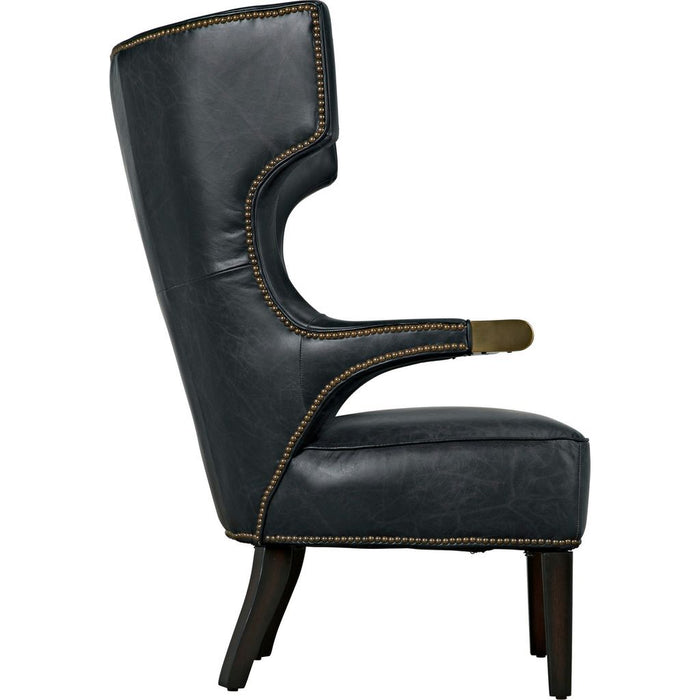 Noir Heracles Chair, Leather, 31" W