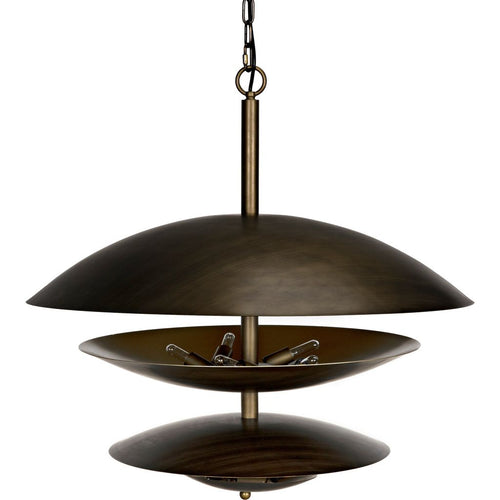 Noir Nora Chandelier, Metal w/ Aged Brass Finish