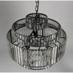 Noir Axa Chandelier - Industrial Steel & Crystals
