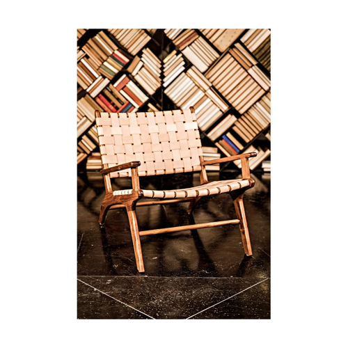 Noir Kamara Arm Chair, Teak with Leather